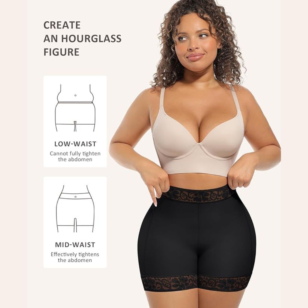 Faja Moldeadora para Mujer, Shorts de Control de Abdomen de Cintura Baja y Realce de Glúteos