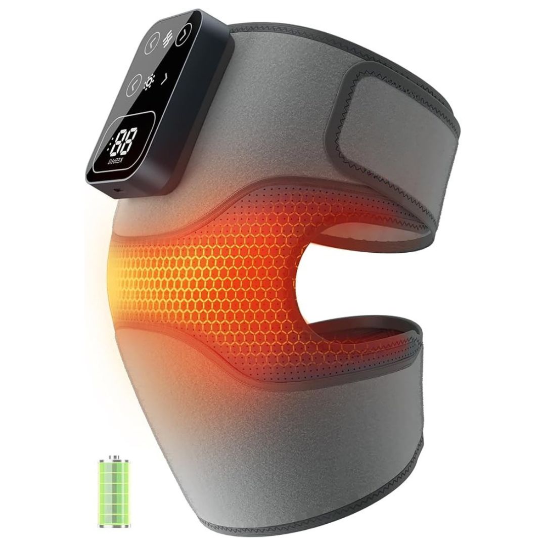 Masajeador de Rodilla Inalámbrico con Calor y Vibración para Alivio del Dolor con 3 niveles de calor y 3 modos de masaje