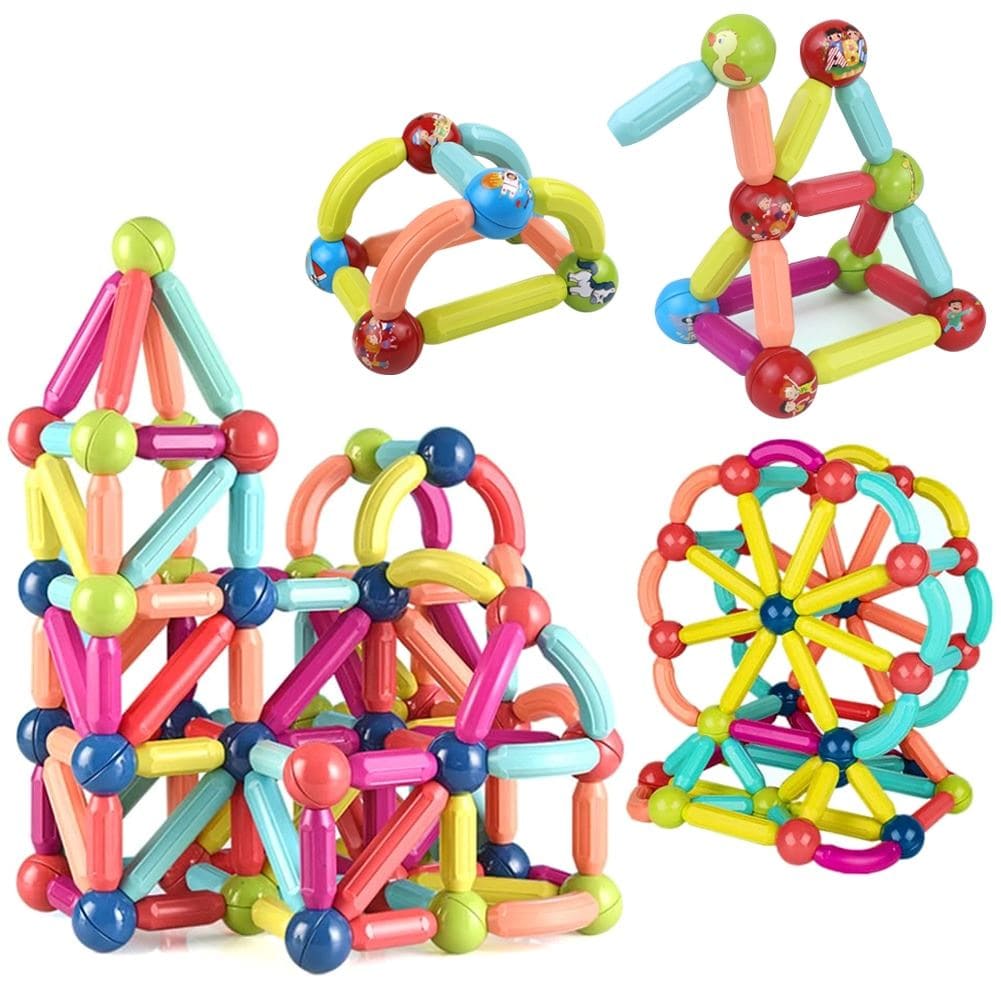 Bloques Magnéticos de 64 Piezas para Niños