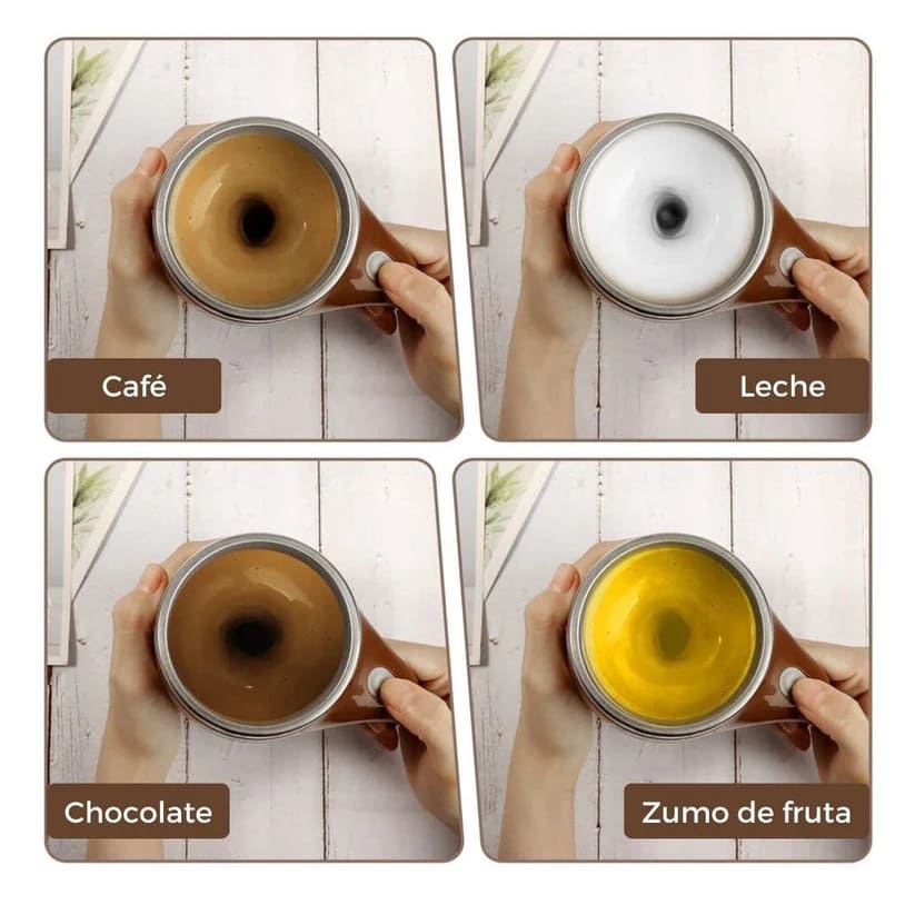 Taza Autoagitable para Remover Café, Chocolate, Leche, Proteínas