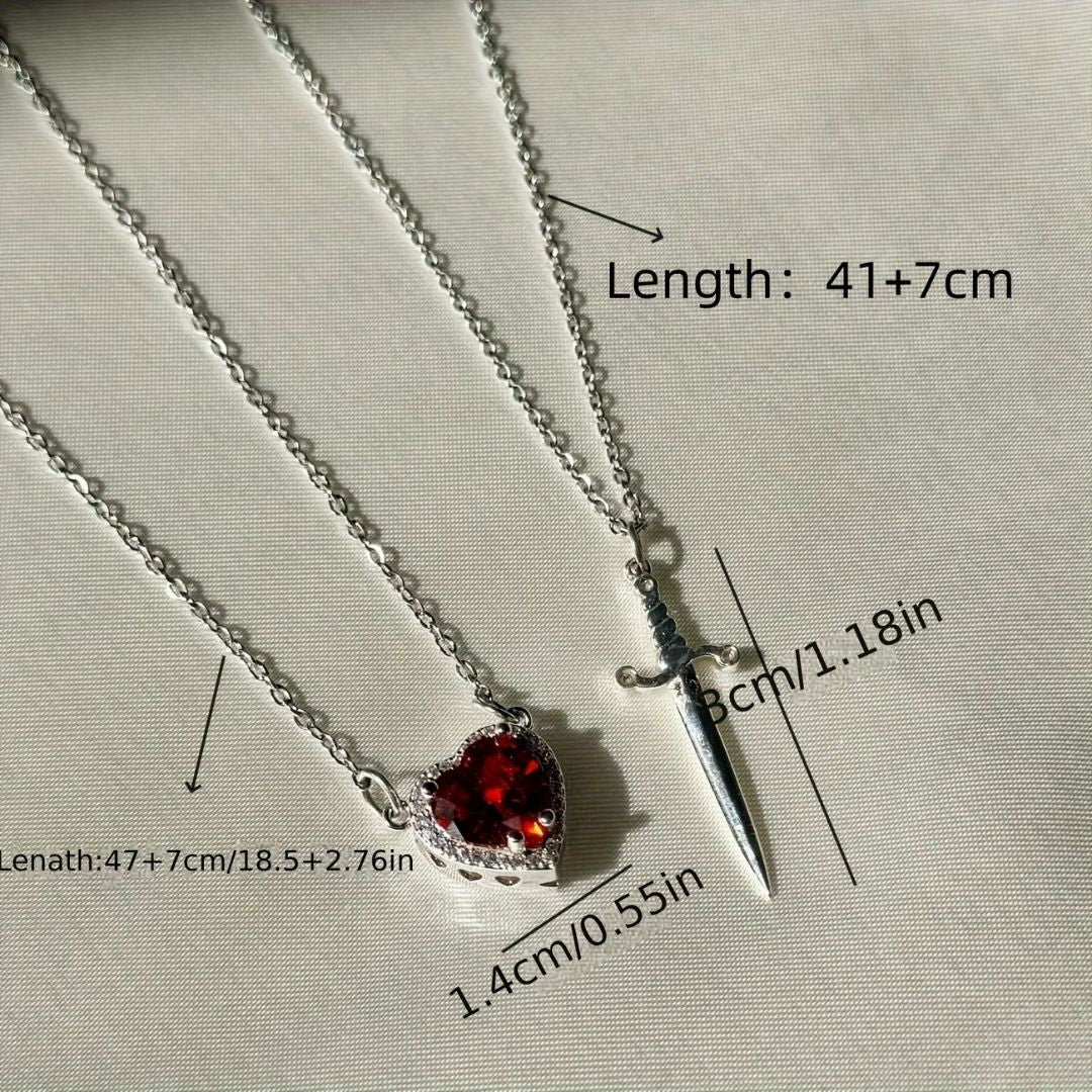 Collar Corazón & Espada – Amor que Protege