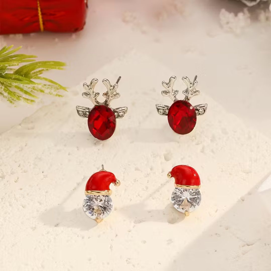 Aretes Navideños Elegantes – Edición Festiva 🎅🦌