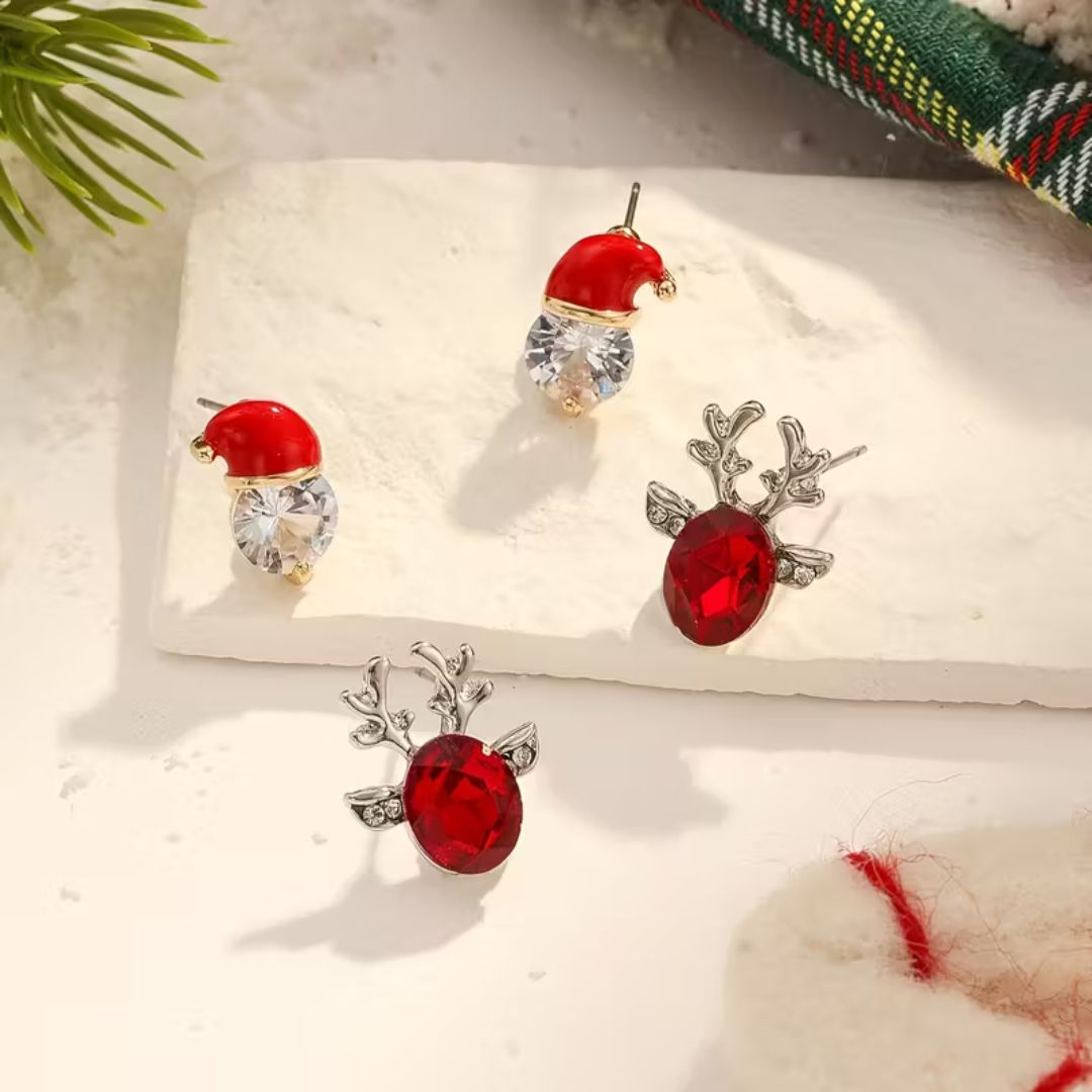 Aretes Navideños Elegantes – Edición Festiva 🎅🦌
